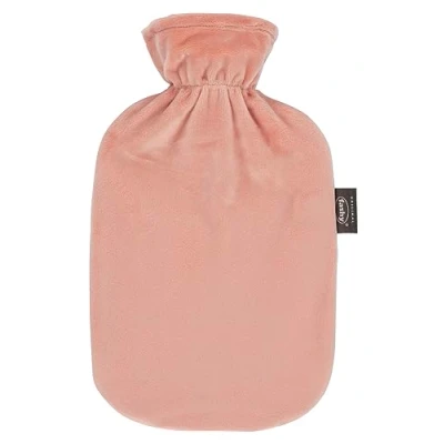 Image of Fashy Hot Water Bottle with Fleece Cover, Super Soft, Pink, 2.0 L