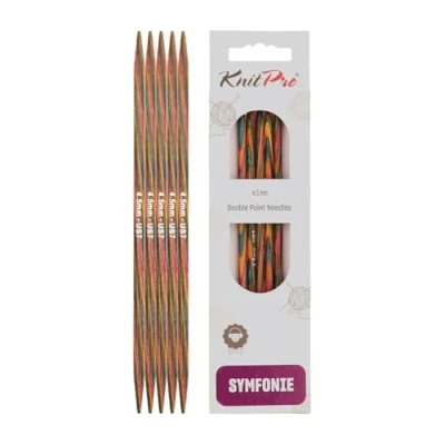 Image of KnitPro 20 cm x 4.5 mm Symfonie Double Pointed Needles, Multi Color