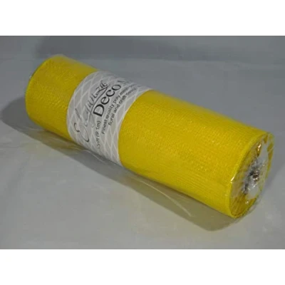 Image of 1 roll 25cm x 9.1 metres Canary Bright Yellow Deco Mesh Waterproof Netting Decomesh Ruffle Wreaths ELEGANZA