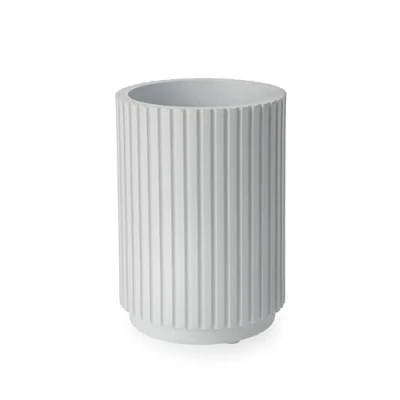 Image of Blue Canyon Berkeley Tumbler, Polyresin Toothbrush Bathroom Glass, Cup for Durable Construction, Mouthwash Cups, Reusable, Pack of 1, Portable Makeup Brush Holder, (White)