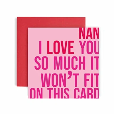 Image of Huxters Birthday Cards for Women I Love You Nan Card her Funny Mother&#039;s Day Fun Happy 14.8cm (Nan)