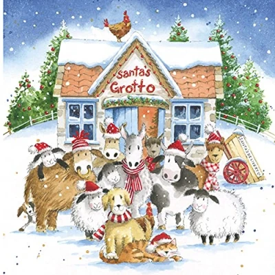 Image of Paperhouse Box of 20 Artistic Charity Christmas Cards &#039;Santa&#039;s Grotto and Snowman&#039; Lovely Designs Cards, 10 Each 2