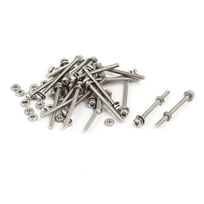 Image of Sourcingmap M2 x 25mm 304 Stainless Steel Phillips Pan Head Screws Nuts w Washers 25 Sets