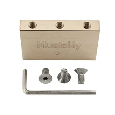 Image of Musiclily Ultra 37mm Solid Brass Tremolo Block for Floyd Rose Locking Bridge Electric Guitar