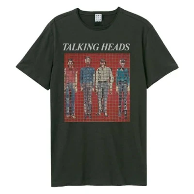 Image of Amplified Unisex Adult Buildings and Food Talking Heads T Shirt, Charcoal, XL