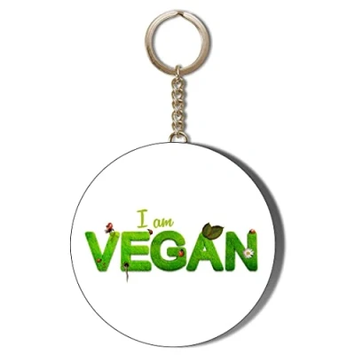 Image of Gift Insanity I AM VEGAN 58mm LONG CHAIN KEYRING