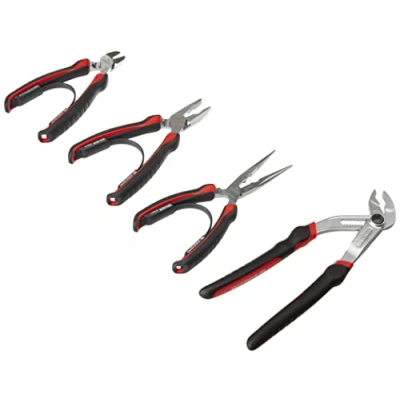 Image of FACOM Set of 4 Pliers Multi Grip Locking Pliers, Diagonal Cutters, 1/2 Round Nose and Universal High Performance with Comfortable Handle CPE.A4
