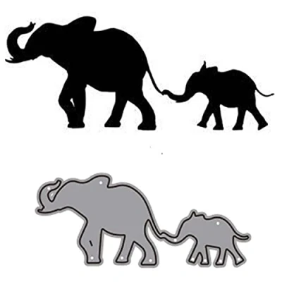Image of Cutting Dies for Card Making, YunTrip 2Pcs Animal Elephant Metal Die Cuts Stencil DIY Scrapbooking Album Embossing Photo Crafts Paper Cards Decorative Craft