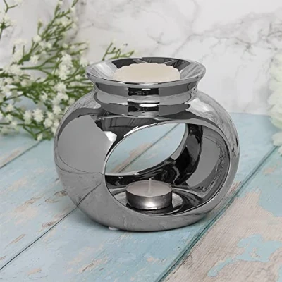 Image of Lesser &amp; Pavey Desire Aroma Silver Orb Wax/Oil Warmer For Women Men Lovely Designed Wax Melt Burner Oil all Types of Homes or Offices