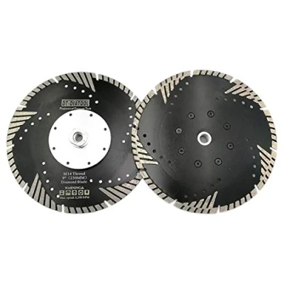 Image of DT DIATOOL Diamond Turbo Saw Blade with Slant Protection Teeth 2PCS 9 Inch / 230mm Cutting Disc M14 Thread for Concrete Tile Granite Marble Masonry