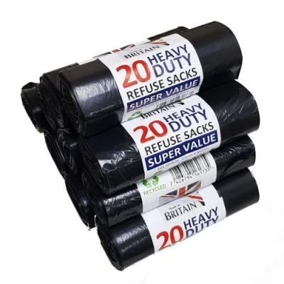 Image of KING KARAN® 50L 200 Heavy Duty Black Bin Liners Refuse Sacks Bag