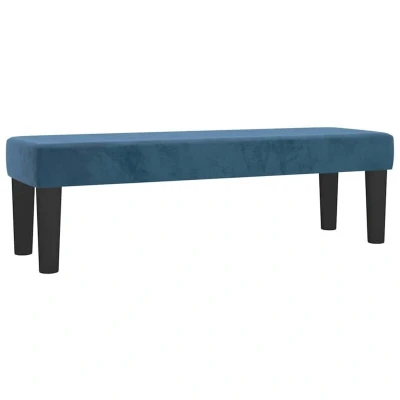 Image of vidaXL Upholstered Bench, Hallway Bed Stool, Wardrobe Bedroom, Living Room, Entrance Area, Hallway, Dark Blue, 100 x 30 cm, Velvet
