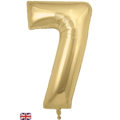 Image of Oaktree 34&quot; Number 7 Gold Silk Foil Balloon
