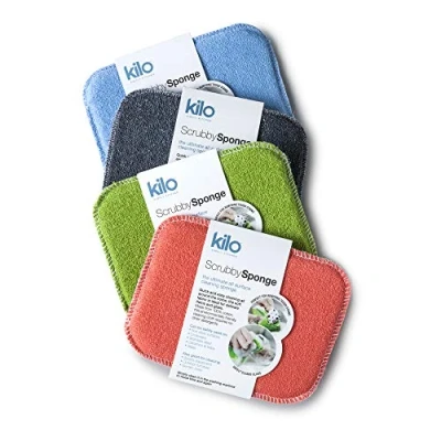Image of Kilo Scrubby Sponge Non Scratch Pot Scourer with Absorbent Core, Multi Purpose Set of 4, One Size,17x13cm 4