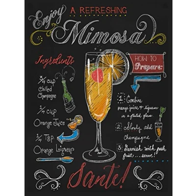 Image of MIMOSA RETRO METAL TIN WALL PLAQUE SIGN NOVELTY GIFT Home bar shed man cave KITCHEN (150MM X 200MM (6&quot; 8&quot;)