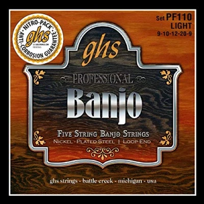 Image of GHS BANJO Nickel Plated String Set 5 PF110 Light