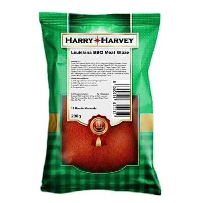 Image of Harry Harvey Louisiana BBQ Meat Glaze Seasoning Rub 200g Pork, Beef, Chicken, Fish, Spice mix