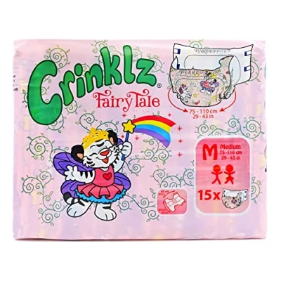 Image of Crinklz FairyTale Nappies with Foil Size M Pack of 15