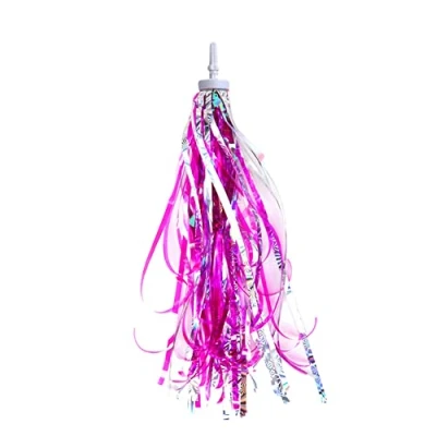 Image of HugeStore Kids Bicycle Bike Handlebar Scooter Streamers Sparkle Tassel Ribbon for Girls Boys Hot Pink