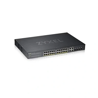Image of Zyxel 24 Port Gigabit Ethernet Smart Managed PoE+ Switch with 375 Watt Budget and 4 Combo Ports Hybrid Cloud mode, Lifetime Warranty [GS1920 24HPv2]