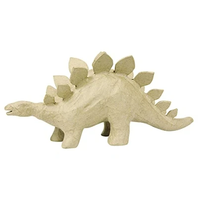 Image of Décopatch Ref SA123O Stegosaurus Papier Maché Object to Decorate 32 x 9 15cm with Papers &amp; PaperPatch Glue, Glitter, Paints