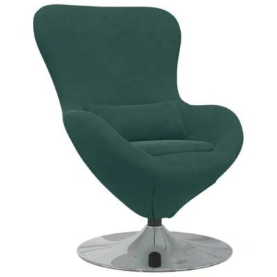 Image of vidaXL Egg Chair Dark Green Velvet