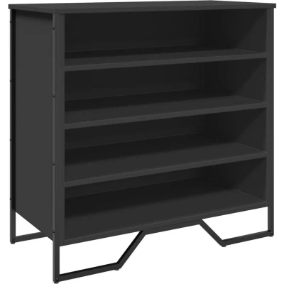 Image of vidaXL Shoe Cabinet Black 80x38x78 cm Engineered Wood