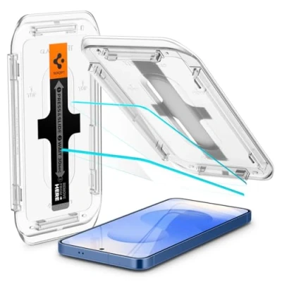 Image of Spigen Glas.tR EZ Fit Tempered Glass Screen Protector for Samsung Galaxy S25 Plus, S24 2 Pack, Installation kit included, Scratch Resistant, Crystal Clear, 9H Hardness