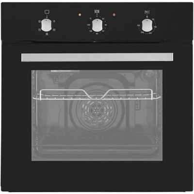 Image of Cookology 60cm Built in Electric Fan Oven A+ Energy Rating Integrated Single with Mechanical Timer &amp; Grill Black