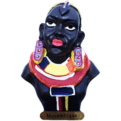 Image of Mozambique Woman Magnet Fridge Refrigerator Decoration Sticker Souvenir Resin Crafts Kitchen Whiteboard