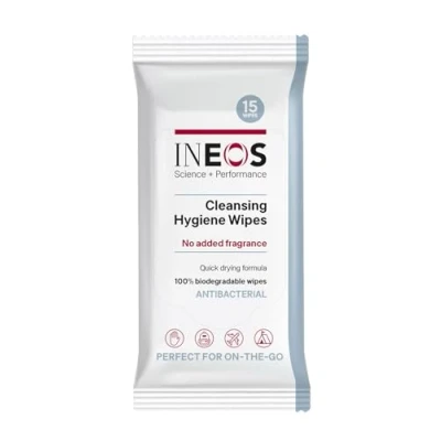 Image of INEOS Cleansing Hygiene Wipes x15, Fragrance Free, Antibacterial, Biodegradable, Perfect For On The Go, Packaging May Vary, Vary