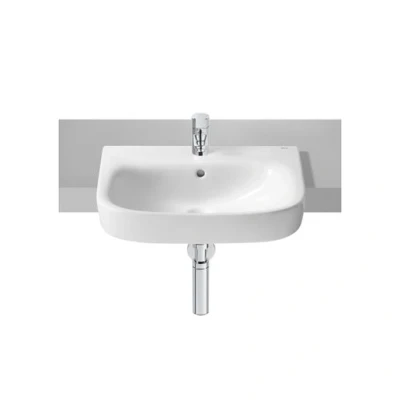 Image of Roca Debba Semi Recessed 1 Taphole Basin 520 X 400mm White A32799S000