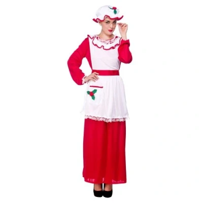 Image of Mrs Santa Clause Costumes Full Range Available Traditional &amp; Silly Mens Ladies Fancy Dress Outfits, Red, Lady STANDARD