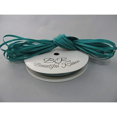 Image of 1 Bundle of 3mm x 10 metres Satin Ribbon Jade Dark Green Double Sided 3 mm