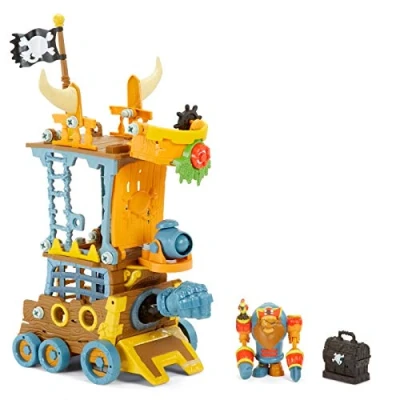 Image of Little Tikes 647093 Kingdom Builders Wreckin Featuring Bashers Leader Captain Cannonblast with 25+ Roller Pieces Including Dropping Balcony, Shooting Iron Fist, Cannon &amp; Many More Kids Ages 3+, Multi