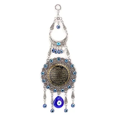 Image of HEEPDD Turkish Blue Evil Eye, Muslim Amulet Blessing Good Luck Wall Hanging Pendant for Home Office Door Decoration Great Gift