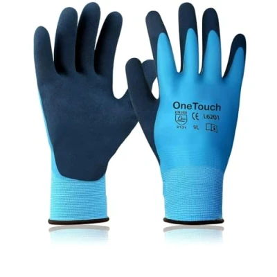 Image of 3 Pair Fully Latex coated Work Gloves Waterproof Wet Breathable Nylon Grip Safety (Medium 8)