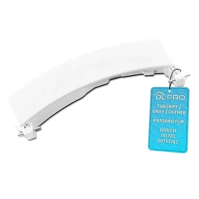 Image of DL pro Door Handle White with Axles for Bosch 751782 00751782 Logixx 8 EcoLogixx Series 6 Opener Washing Machine