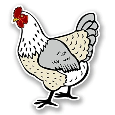 Image of 2 x 10cm/100mm White Chicken Vinyl SELF Adhesive Sticker Decal Laptop Travel Luggage Car Bike Sign Fun #5877