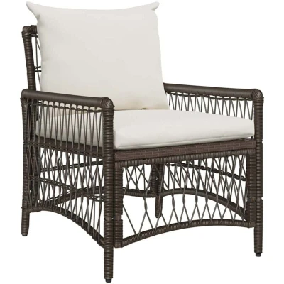 Image of vidaXL Garden Chair with Cushions Brown 60x70x78 cm Poly Rattan