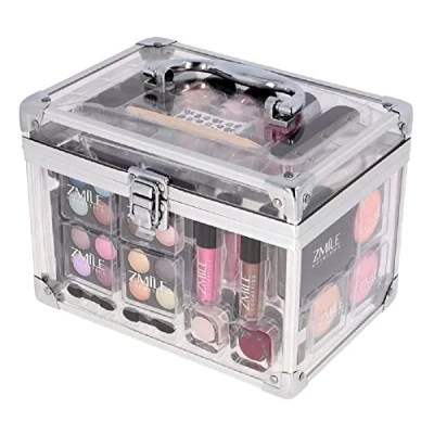 Image of ZMILE Cosmetics Acrylic Transparent Cosmetic Case Vegan with Make Up Set for On the Go, Traveling and as a Gift