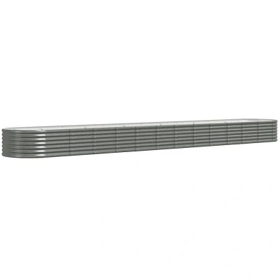 Image of vidaXL Garden Raised Bed Powder coated Steel 512x80x36 cm Grey