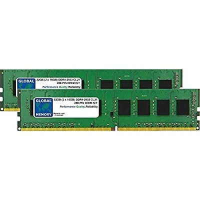 Image of 32GB (2 x 16GB) DDR4 2933MHz PC4 23400 288 PIN DIMM MEMORY RAM KIT COMPATIBLE WITH PC DESKTOPS/MOTHERBOARDS