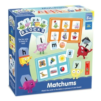 Image of Alphablocks Matchums Learning Game Match Letter and Picture Cards to Help Master the Alphabet Perfect for Interactive &amp; Child Development Features 4 Ways Play, 3+ Years