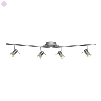 Image of Aries 4 Light Bathroom Chrome, Satin Silver IP44, GU10