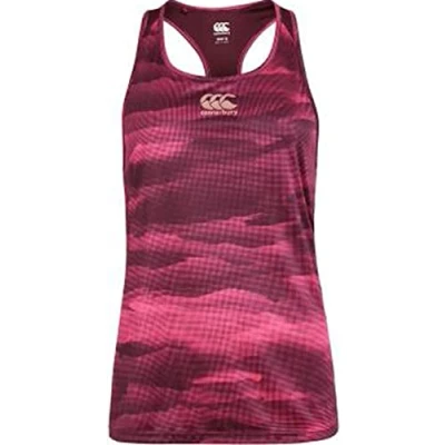 Image of Canterbury Women&#039;s Vapodri Super Lightweight Grip Printed Racerback Vest, Winetasting, 6