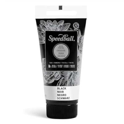 Image of Speedball 37ml 1.25oz Water Soluble Block Ink Black, For Printing, Lino Screen Artists Kit
