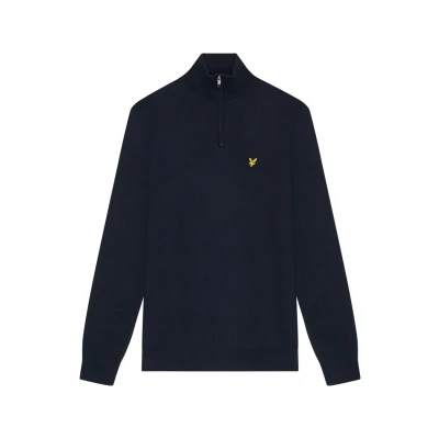 Image of Lyle &amp; Scott Quarter ZIP Jumper, Men&#039;s, Size: Medium, Dark navy