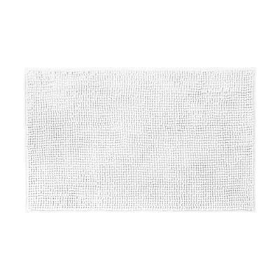 Image of Allure Bobble Chenille Bath Mat Non Slip 50 x 80cm Soft, Absorbent, Easy Care (White)