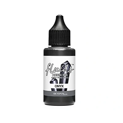 Image of Octopus Fluids resin Ink ONYX, Alcohol for epoxy and UV Resin, colour translucent art, dye liquid, 30 ml, black